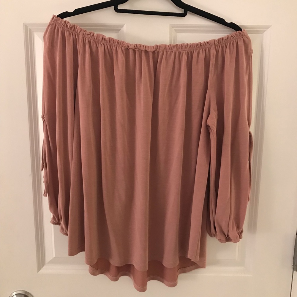 Dusty Rose off the shoulder blouse